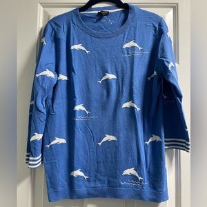 Talbots dolphin sweater with sequins